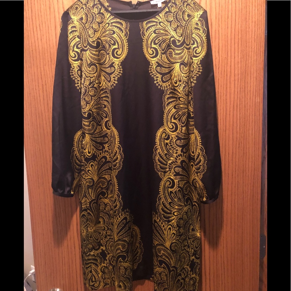 Juicy couture black and gold knee length dress